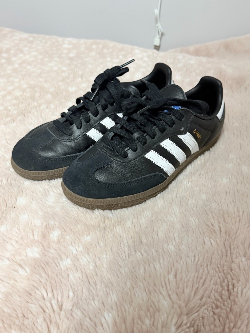 adidas Samba Black with White Stripes and Gum Sole woman’s Sneakers